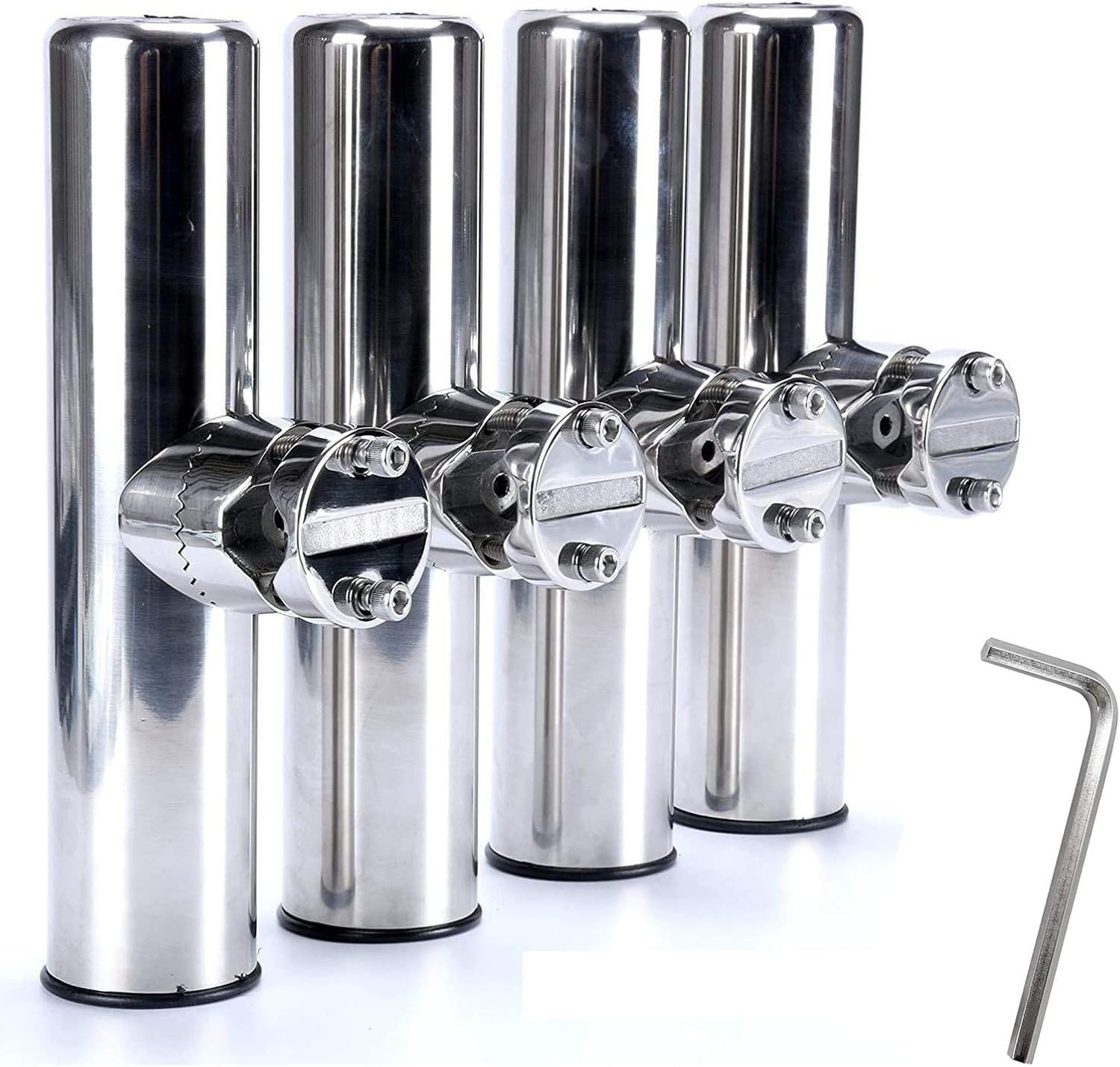 Fishing Rod Boat - Stainless Clamp Rod Holder Steel Mount