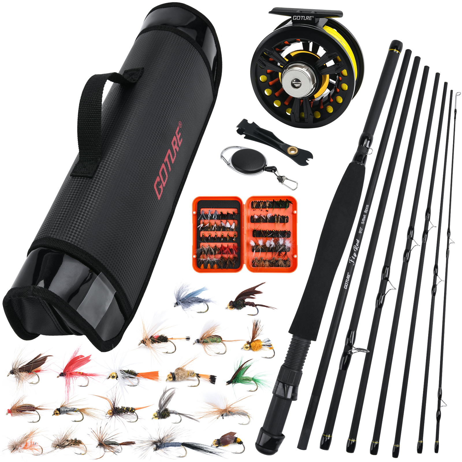 Fishing Rod Fly - Goture 8Section Travel Fly Fishing Rod
