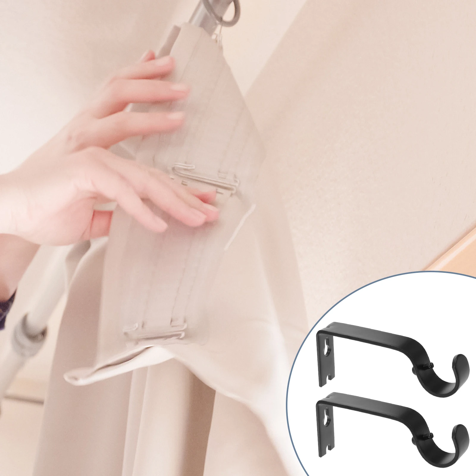 Fishing Rod Holder - 2pcs Curtain Rod Brackets Kits Heavy