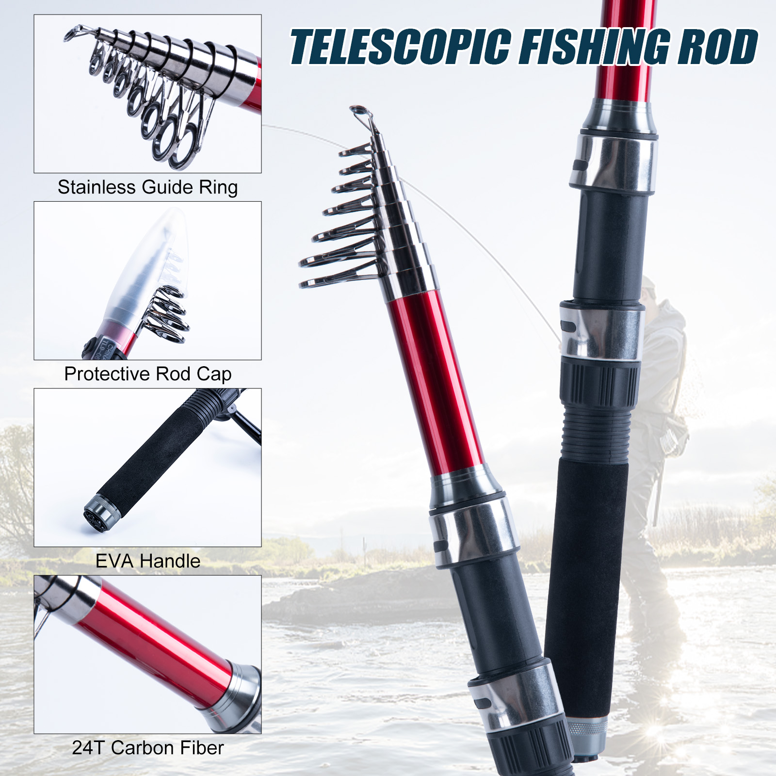 Goture Telescopic Fishing Rod  - Fishing Rod Carbon Fiber 评论和价格