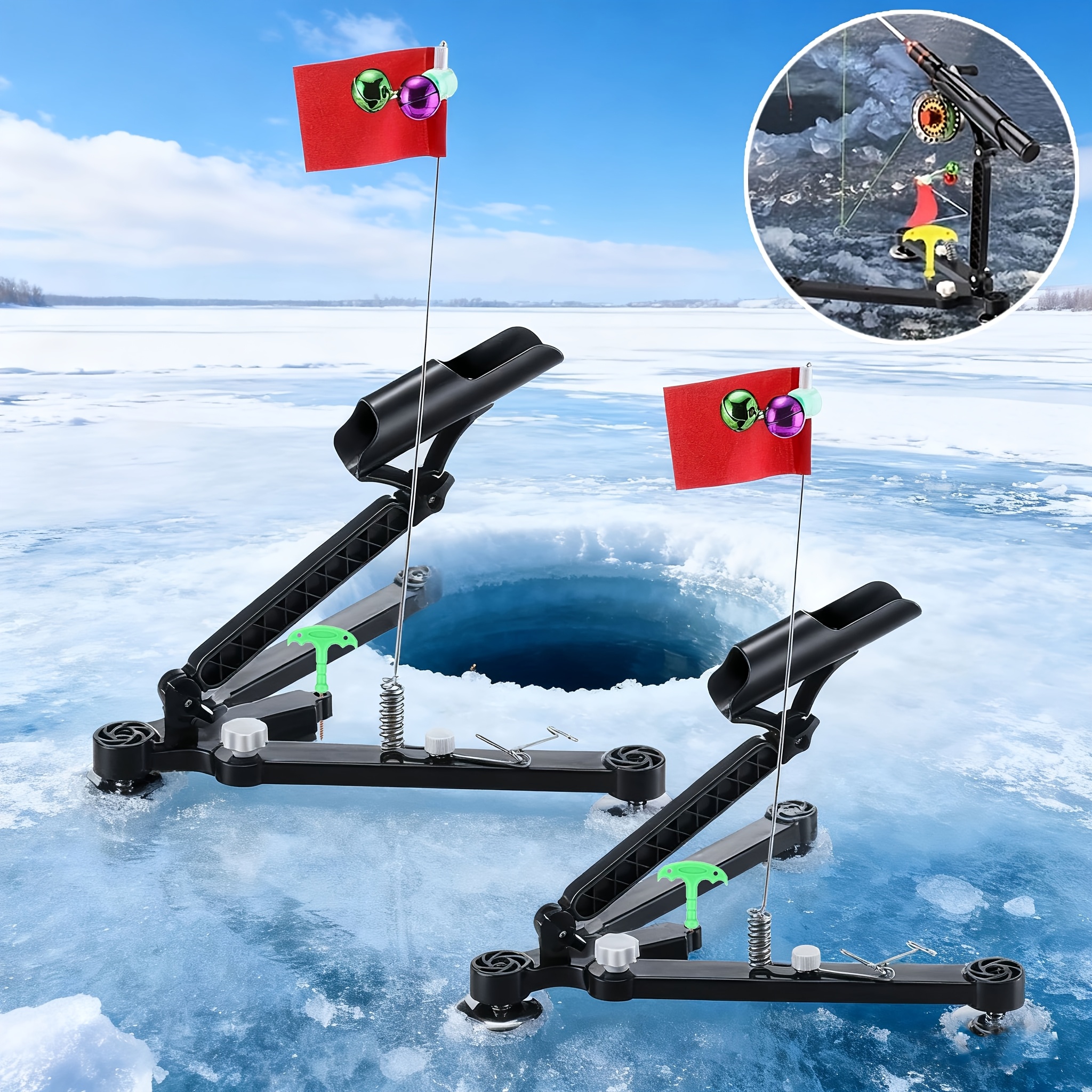 Foldable Ice Fishing Rod Holde - Fishing Rod Ice 评论和价格