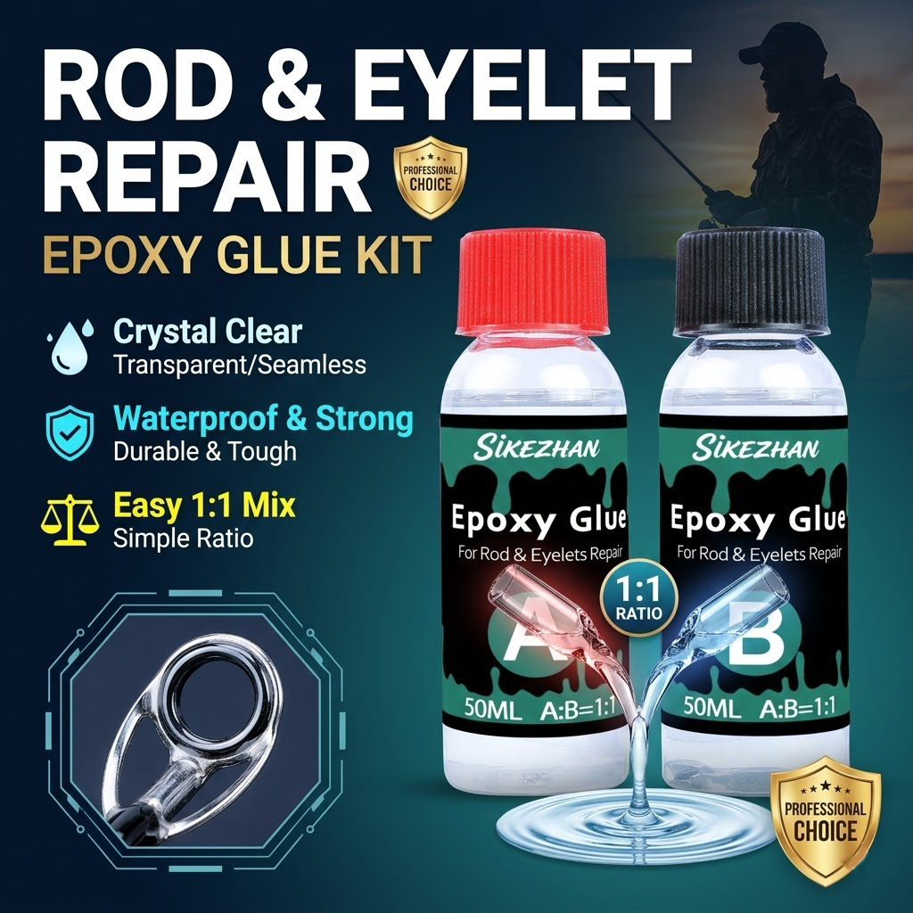 Clear 2-Part Fishing Rod Epoxy - Fishing Rod Guide Replacement 评论和价格