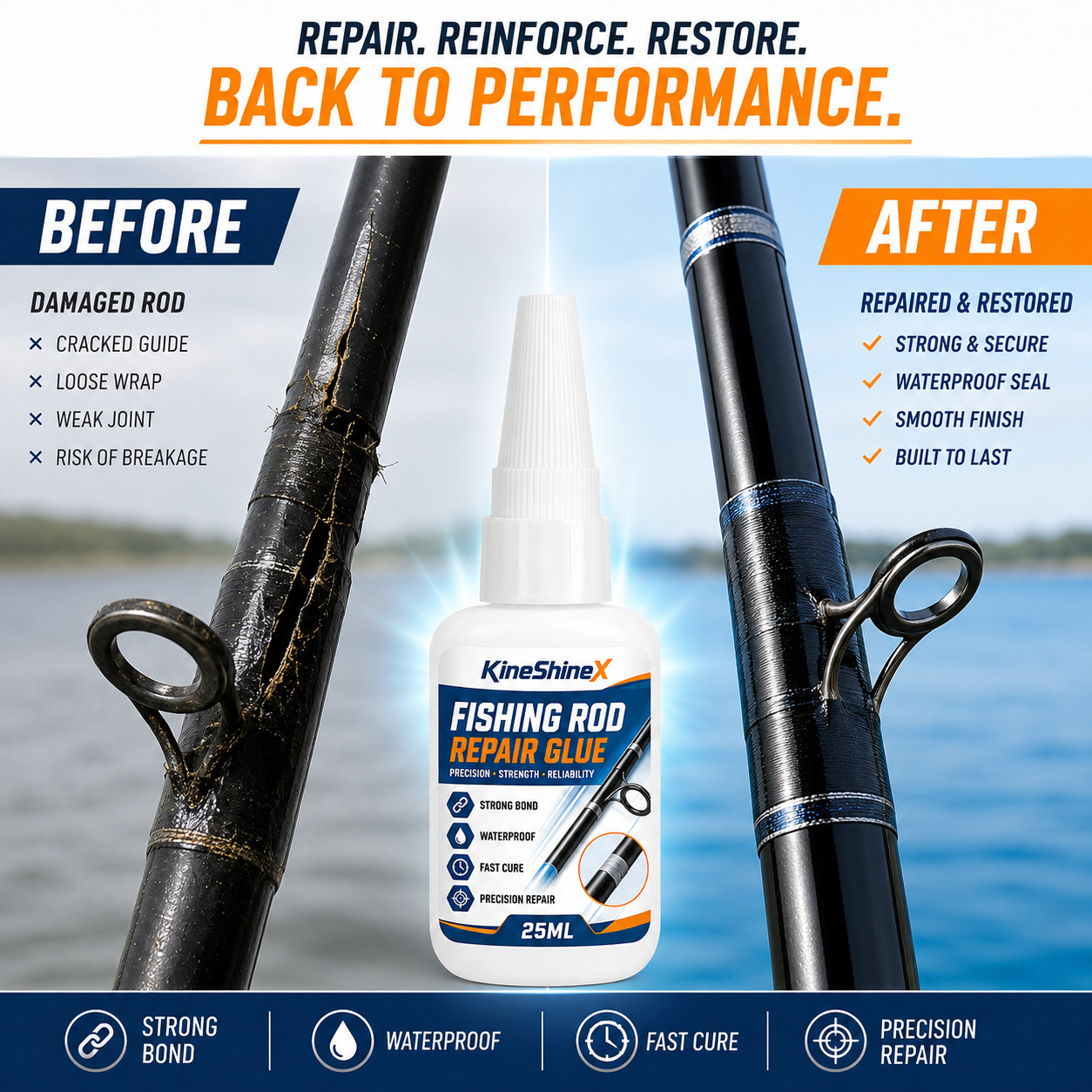 Fishing Rod Repair Glue 25ml – - Fishing Rod Repair Kit 评论和价格