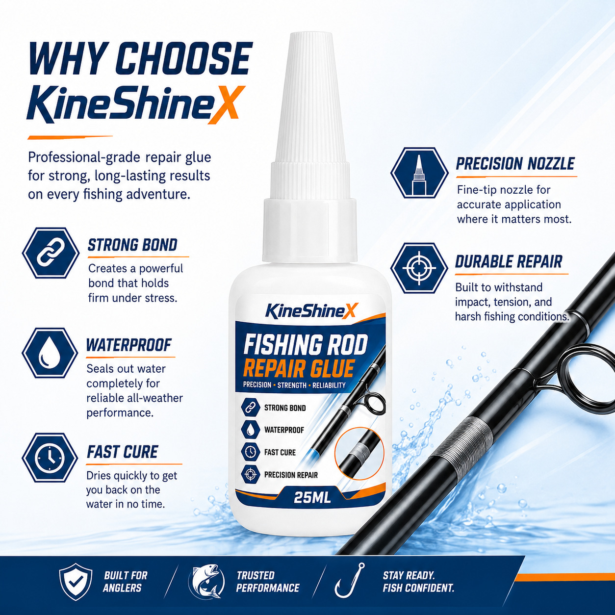 Fishing Rod Repair Glue 25ml – - Fishing Rod Repair Kit 评论和价格