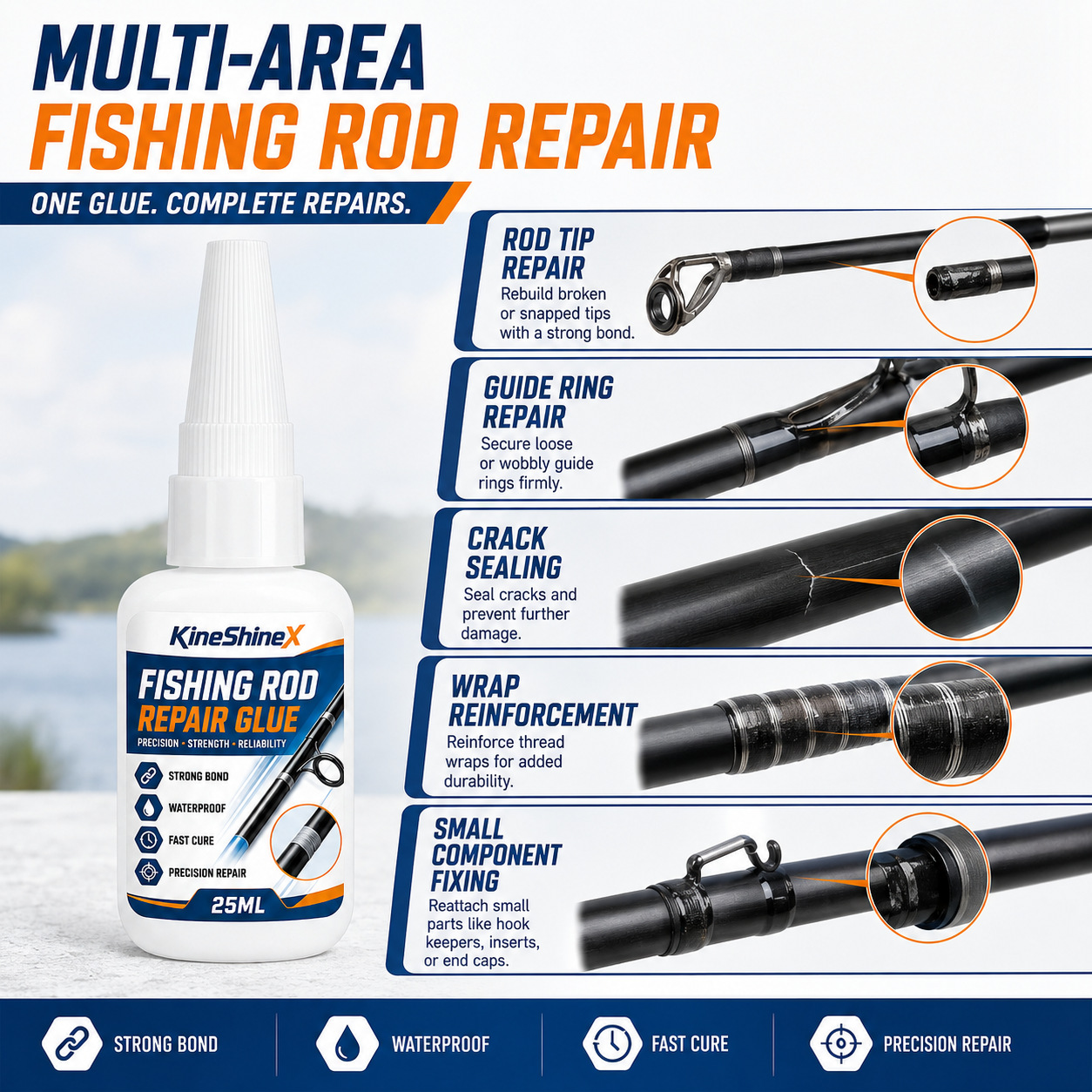 Fishing Rod Repair Glue 25ml – - Fishing Rod Repair Kit 评论和价格