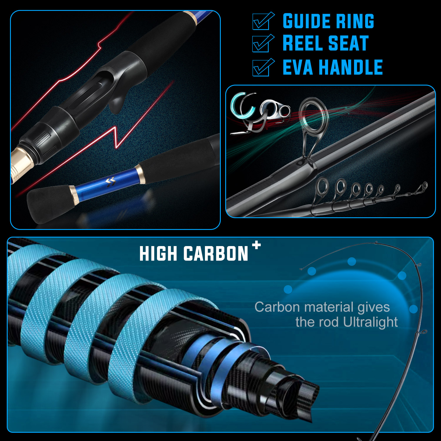 Sougayilang Fishing Set with C - Fishing Rod Carbon Fiber 评论和价格