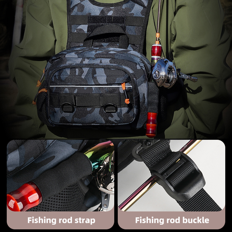 Men Chest Bag Tactical Fishing - Fishing Rod Holder 评论和价格