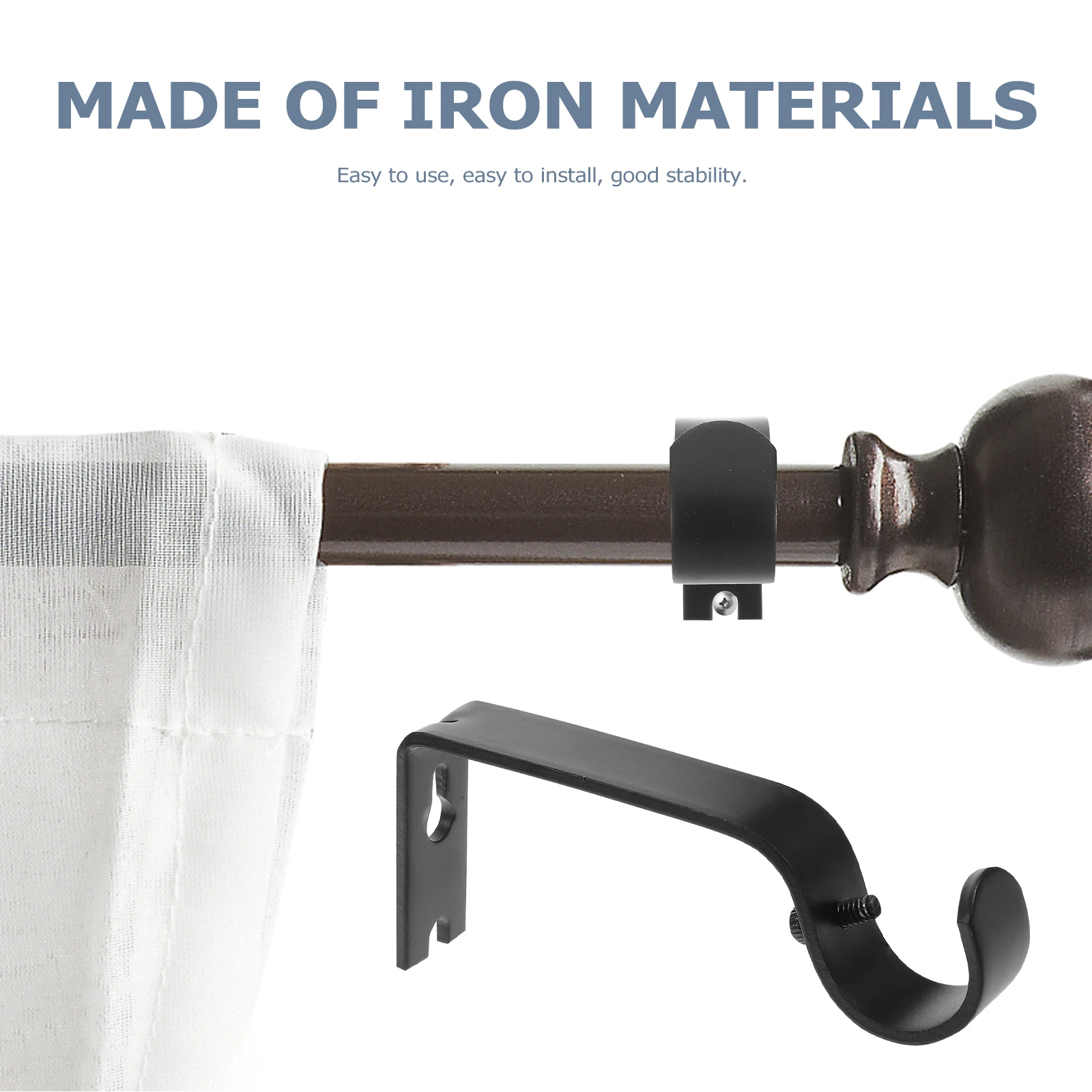 2pcs Curtain Rod Brackets Kits - Fishing Rod Holder 评论和价格